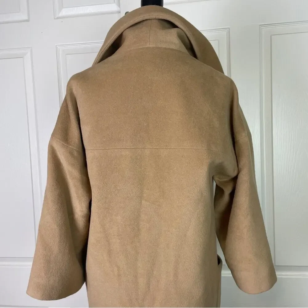 Etcétera CamelWing Collar Longline Coat Angora Wool Sz 8